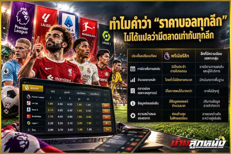 ราคาบอลทุกลีก